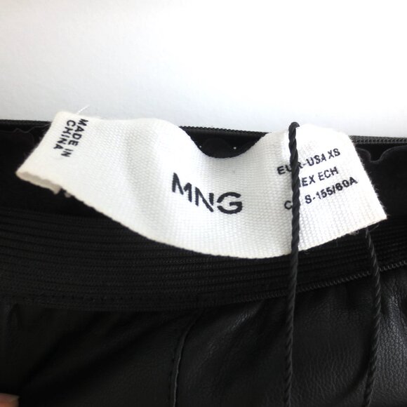 NWT MANGO WOMEN'S FAUX LEATHER PLEATED SKIRT MIDI - Picture 6 of 8